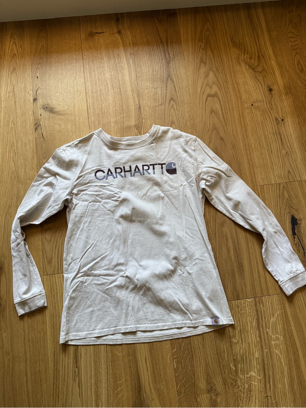 Carhartt Womens Long-Sleeve Logo Tee in Off-White